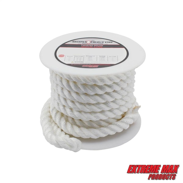 Extreme Max Extreme Max 3006.2839 BoatTector Twisted Nylon Dock Line - 3/4" x 40' White 3006.2839 - main